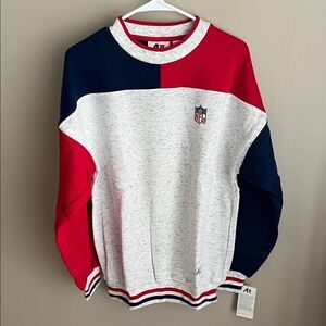 NFL vintage All crewneck sweatshirt red blue patriotic football size Medium NWT